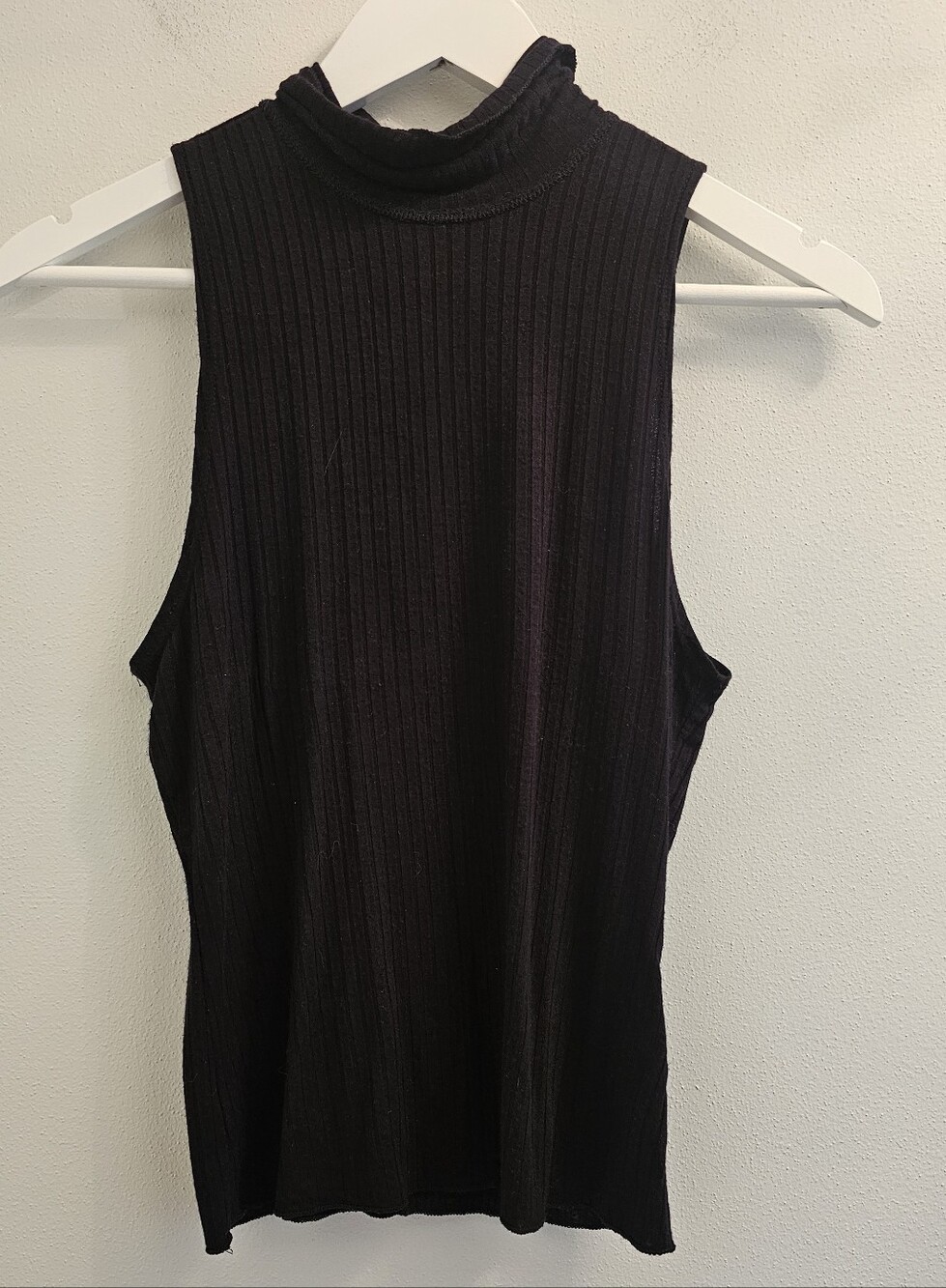 Sadie & Sage Hustle High Neck Sleeveless black top